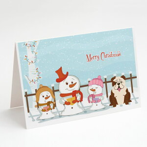 [��������] Caroline's Treasures Merry Christmas Carolers English Bulldog Brindle White Christmas Greeting Cards with Envelope, 5" x 7" (8 Count) [�y�V�C�O�ʔ�] | Caroline's Treasures Merry Christmas Carolers English Bulldog Brindle White