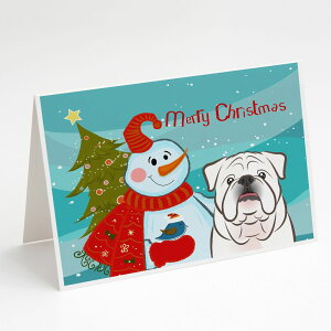 [RDY] [��������] Caroline's Treasures Snowman with English Bulldog Christmas Greeting Cards with Envelopes, 5" x 7" (8 Count) [�y�V�C�O�ʔ�] | Caroline's Treasures Snowman with English Bulldog Christmas Greeting Cards with Envelopes, 5" x 7" (8