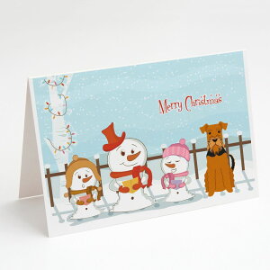 [��������] Caroline's Treasures Merry Christmas Carolers Airedale Christmas Greeting Cards with Envelopes, 5" x 7" (8 Count) [�y�V�C�O�ʔ�] | Caroline's Treasures Merry Christmas Carolers Airedale Christmas Greeting Cards with Envelopes,