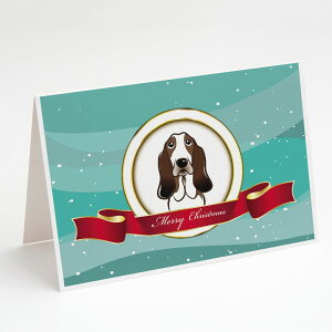 [] Caroline's Treasures oZbgnEhENX}XEO[eBOJ[hitjA5C` x 7C`i8JEg [yVCOʔ] | Caroline's Treasures Basset Hound Christmas Greeting