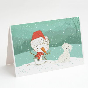[RDY] [] Caroline's Treasures }`[YEXm[} NX}XEO[eBOJ[h tA5C` x 7C`i8gj [yVCOʔ] | Caroline's Treasures Maltese Snowman Christmas Greetin