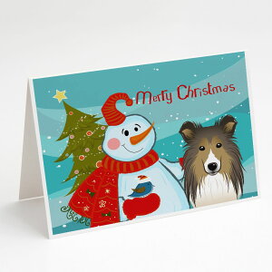 [RDY] [��������] Caroline's Treasures Snowman with Sheltie Christmas Greeting Cards with Envelopes, 5 x 7 (8 Count) [�y�V�C�O�ʔ�] | Caroline's Treasures Snowman with Sheltie Christmas Greeting Cards with Envelopes, 5 x 7 (8 Count)