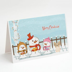 [��������] Caroline's Treasures Merry Christmas Carolers Papillon Sable White Christmas Greeting Cards with Envelope, 5" x 7" (8 Count) [�y�V�C�O�ʔ�] | Caroline's Treasures Merry Christmas Carolers Papillon Sable White Christmas Greeting