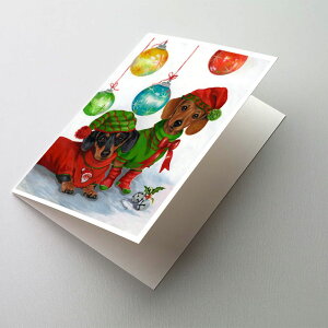 [] Caroline's Treasures _bNXtg NX}XJ[hitjA5C` x 7C`i8JEg [yVCOʔ] | Caroline's Treasures Dachshund Christmas Greeting Cards with Envelopes, 5" x 7" (8