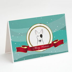 [送料無料] Caroline's Treasures ブルテリア クリスマスカード（封筒付き）、5インチ x 7インチ（8カウント [楽天海外通販] | Caroline's Treasures Bull Terrier Christmas Greeting Cards with Envelopes, 5" x 7" (8 Co
