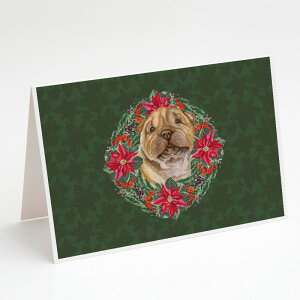 [RDY] [��������] Caroline's Treasures Shar Pei Puppy Poinsetta Wreath Christmas Greeting Cards with Envelopes, 5" x 7" (8 Count) [�y�V�C�O�ʔ�] | Caroline's Treasures Shar Pei Puppy Poinsetta Wreath Christmas Greeting Cards with Envelopes, 5" x