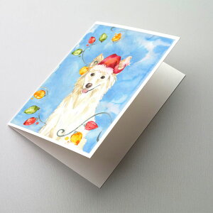 [] Caroline's Treasures zCgR[̃NX}XJ[hitjA5C` x 7C`i8JEg [yVCOʔ] | Caroline's Treasures White Collie Christmas Greeting Cards with Envelopes, 5" x