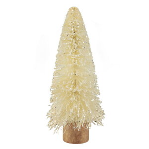[RDY] [] 11.5C` LLN[ TCŨNX}Xc[ [yVCOʔ] | 11.5" Glittered Cream Sisal Christmas Tree Decoration