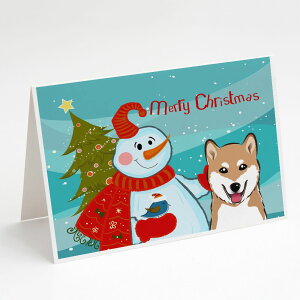[��������] Caroline's Treasures Snowman with Shiba Inu Christmas Greeting Cards with Envelopes, 5" x 7" (8 Count) [�y�V�C�O�ʔ�] | Caroline's Treasures Snowman with Shiba Inu Christmas Greeting Cards with Envelopes, 5" x 7" (8 Count)