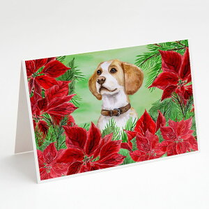 [RDY] [��������] Caroline's Treasures Beagle Poinsettas Christmas Greeting Cards with Envelopes, 5" x 7" (8 Count) [�y�V�C�O�ʔ�] | Caroline's Treasures Beagle Poinsettas Christmas Greeting Cards with Envelopes, 5" x 7" (8 Count)