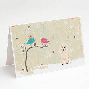 [] Caroline's Treasures v[hzCgNX}XO[eBOJ[hAtA5" x 7"i8JEgj [yVCOʔ] | Caroline's Treasures Poodle White Christmas Greeting Cards with Envelopes,
