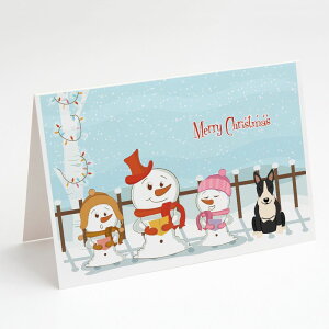 [RDY] [��������] Caroline's Treasures Merry Christmas Carolers Bull Terrier Black White Christmas Greeting Cards with Envelope, 5 x 7 (8 Count)�i�����[�N���X�}�X �L�������[�Y �u���e���A �u���b�N �z���C�g �N���X�}�X