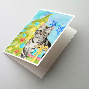[] Caroline's Treasures AJV[gwA[̃NX}XJ[hitjA5C` x 7C`i8JEg [yVCOʔ] | Caroline's Treasures American Shorthair Christmas Greeting Cards