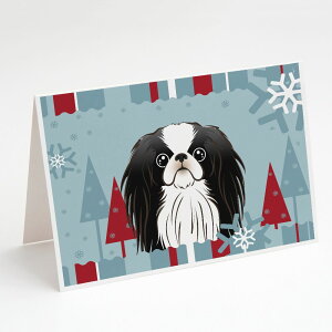[] Caroline's Treasures tNX}XJ[hA5C` x 7C`i8jB [yVCOʔ] | Caroline's Treasures Winter Japanese Chin Christmas Greeting Cards with Envelopes, 5" x 7" (8 Count)