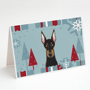 [] Caroline's Treasures h[x}NX}XO[eBOJ[hitjA5C` x 7C`i8JEg [yVCOʔ] | Caroline's Treasures Winter Doberman Christmas Greeting Cards wit