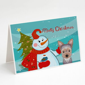 [RDY] [] Caroline's Treasures Snowman with Yorkie Puppy Christmas Greeting Cards with Envelopes, 5" x 7" (8 Count)iXm[}A[L[Aps[ANX}XJ[hjB [yVCOʔ] | Caroline's Treasures Snowm