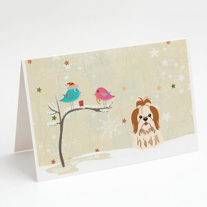 [] Caroline's Treasures Shih Tzu Red and White Christmas Greeting Cards with Envelop, 5" x 7" (8 Count) [yVCOʔ] | Caroline's Treasures Shih Tzu Red and White Christmas Greeting Cards with Envelopes, 5" x 7" (8 Count)