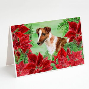 [RDY] [��������] Caroline's Treasures Smooth Fox Terrier Poinsettas Christmas Greeting Cards with Envelopes, 5" x 7" (8 Count) [�y�V�C�O�ʔ�] | Caroline's Treasures Smooth Fox Terrier Poinsettas Christmas Greeting Cards with Envelopes, 5" x 7"