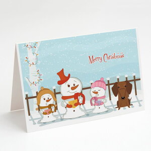 [RDY] [] Caroline's Treasures Merry Christmas Carolers Dachshund Red Brown Christmas Greeting Cards with Envelopes, 5" x 7" (8 Count)i[NX}X L[Y _bNXth bhuE NX}X