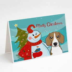 [RDY] [��������] Caroline's Treasures Snowman with Beagle Christmas Greeting Cards with Envelopes, 5" x 7" (8 Count)�i�X�m�[�}���E�B�Y�r�[�O���N���X�}�X�O���[�e�B���O�J�[�h�j�B [�y�V�C�O�ʔ�] | Caroline's Treasures