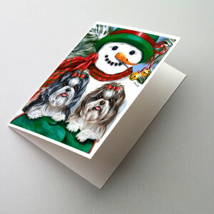 [RDY] [] Caroline's Treasures V[Y[NX}XO[eBOJ[hAtA5C`x7C`i8JEgj [yVCOʔ] | Caroline's Treasures Shih Tzu Christmas Greeting Cards with Envelopes, 5"