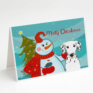 [RDY] [��������] Caroline's Treasures Snowman with Dalmatian Christmas Greeting Cards with Envelopes, 5" x 7" (8 Count) [�y�V�C�O�ʔ�] | Caroline's Treasures Snowman with Dalmatian Christmas Greeting Cards with Envelopes, 5" x 7" (8 Count)