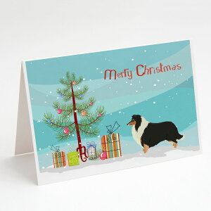 [] Caroline's Treasures R[ NX}XJ[hitjA5C` x 7C`i8JEg [yVCOʔ] | Caroline's Treasures Collie Christmas Greeting Cards with Envelopes, 5" x 7" (8 Count)