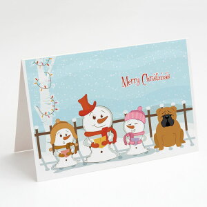 [��������] Caroline's Treasures Merry Christmas Carolers English Bulldog Red Christmas Greeting Cards with Envelopes, 5" x 7" (8 Count)�i�����[�N���X�}�X �L�������[�Y �C���O���b�V���u���h�b�O ���b�h �N���X�}�X