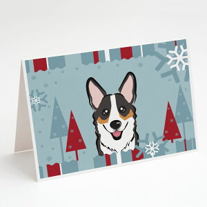 [] Caroline's Treasures R[M[ENX}XEO[eBOJ[hitjA5C` x 7C`i8JEg [yVCOʔ] | Caroline's Treasures Winter Corgi Christmas Greeting Cards with E