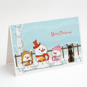 [��������] Caroline's Treasures Merry Christmas Carolers Manchester Terrier Christmas Greeting Cards with Envelopes, 5" x 7" (8 Count)�i�����[�N���X�}�X�L�������[�Y �}���`�F�X�^�[�e���A �N���X�}�X�O���[�e�B��