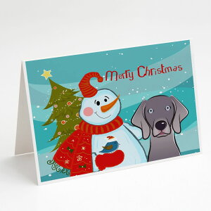 [] Caroline's Treasures Snowman with Weimaraner Christmas Greeting Cards with Envelopes, 5" x 7" (8 Count) [yVCOʔ] | Caroline's Treasures Snowman with Weimaraner Christmas Greeting Cards with Envelopes, 5" x 7" (8 Count)