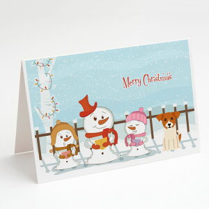 [��������] Caroline's Treasures Merry Christmas Carolers Jack Russell Terrier Christmas Greeting Cards with Envelopes, 5" x 7" (8 Count)�i�����[�N���X�}�X�L�������[�Y �W���b�N���b�Z���e���A�N���X�}�X�O���[�e