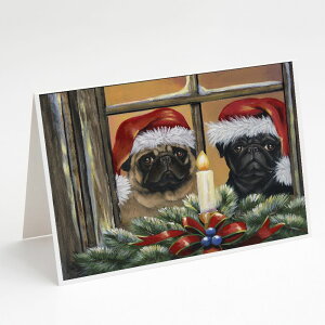 [RDY] [] Caroline's Treasures pO NX}XJ[hitjA5C` x 7C`i8JEg [yVCOʔ] | Caroline's Treasures Pug Christmas Greeting Cards with Envelopes, 5" x 7" (8 Count)
