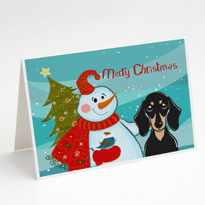 [RDY] [��������] Caroline's Treasures Snowman with Smooth Dachshund Christmas Greeting Cards with Envelopes, 5" x 7" (8 Count) [�y�V�C�O�ʔ�] | Caroline's Treasures Snowman with Smooth Dachshund Christmas Greeting Cards with Envelopes, 5" x 7"