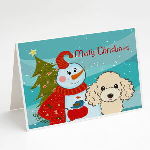 [��������] Caroline's Treasures Snowman with Buff Poodle Christmas Greeting Cards with Envelopes, 5" x 7" (8 Count) [�y�V�C�O�ʔ�] | Caroline's Treasures Snowman with Buff Poodle Christmas Greeting Cards with Envelopes, 5" x 7" (8 Count)