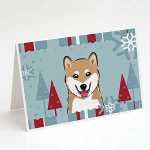 [RDY] [] Caroline's Treasures ~̎Č̃NX}XJ[hitjA5C` x 7C`i8JEg [yVCOʔ] | Caroline's Treasures Winter Shiba Inu Christmas Greeting Cards with Envelopes, 5" x 7" (8