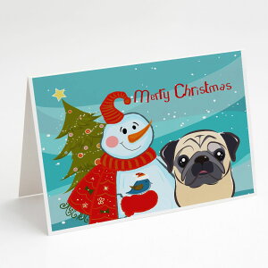 [RDY] [] Caroline's Treasures Snowman with Fawn Pug Christmas Greeting Cards with Envelopes, 5" x 7" (8 Count)iXm[}EBYtH[pONX}XO[eBOJ[hjB [yVCOʔ] | Caroline's T