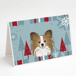 [RDY] [��������] Caroline's Treasures Winter Papillon Christmas Greeting Cards with Envelop, 5" x 7" (8 Count) [�y�V�C�O�ʔ�] | Caroline's Treasures Winter Papillon Christmas Greeting Cards with Envelopes, 5" x 7" (8 Count)