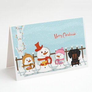 [] Caroline's Treasures Merry Christmas Carolers Dachshund Black Tan Christmas Greeting Cards with Envelopes, 5" x 7" (8 Count)i[NX}X L[Y _bNXth ubN^ NX}X O