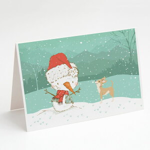 [RDY] [��������] Caroline's Treasures Tan Chihuahua Snowman Christmas Greeting Cards with Envelopes, 5" x 7" (8 Count) [�y�V�C�O�ʔ�] | Caroline's Treasures Tan Chihuahua Snowman Christmas Greeting Cards with Envelopes, 5" x 7" (8 Count)