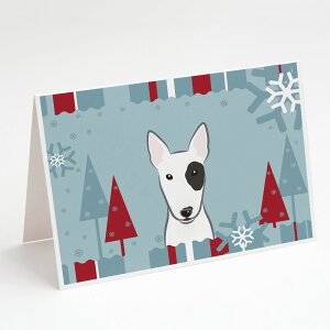 [] Caroline's Treasures ~̃ueA NX}XJ[hitjA5C` x 7C`i8JEg [yVCOʔ] | Caroline's Treasures Winter Bull Terrier Christmas Greeting Cards with Envelopes,