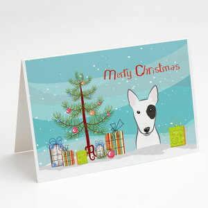 [] Caroline's Treasures ueA NX}XJ[hitjA5C` x 7C`i8JEg [yVCOʔ] | Caroline's Treasures Bull Terrier Christmas Greeting Cards with Envelopes, 5" x 7" (8 Co
