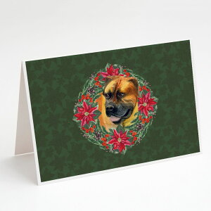 [RDY] [��������] Caroline's Treasures Boerboel Mastiff Poinsetta Wreath Christmas Greeting Cards with Envelopes, 5" x 7" (8 Count) [�y�V�C�O�ʔ�] | Caroline's Treasures Boerboel Mastiff Poinsetta Wreath Christmas Greeting Cards with Envelopes,