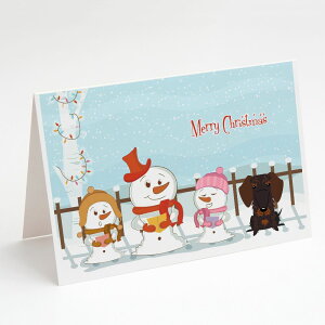 [��������] Caroline's Treasures Merry Christmas Carolers Wire Haired Dachshund Chocolate Christmas Greeting Cards with Envelopes, 5" x 7" (8 Count)�i�����[�N���X�}�X �L�������[�Y ���C���[�w�A�[�h �_�b�N�X�t���h �`