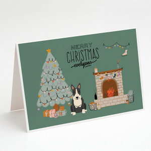 [] Caroline's Treasures ueA NX}XJ[hitjA5C` x 7C`i8JEg [yVCOʔ] | Caroline's Treasures Bull Terrier Christmas Greeting Cards with Envelopes, 5" x 7" (8 Co