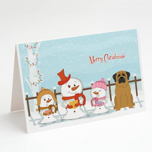 [��������] Caroline's Treasures Merry Christmas Carolers Mastiff Christmas Greeting Cards with Envelopes, 5" x 7" (8 Count) [�y�V�C�O�ʔ�] | Caroline's Treasures Merry Christmas Carolers Mastiff Christmas Greeting Cards with Envelopes, 5"