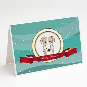 [] Caroline's Treasures {]C NX}XJ[hitjA5C` x 7C`i8JEg [yVCOʔ] | Caroline's Treasures Borzoi Christmas Greeting Cards with Envelopes, 5" x 7" (8 Count)