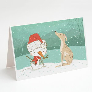 [RDY] [��������] Caroline's Treasures Brindle Greyhound Snowman Christmas Greeting Cards with Envelopes, 5" x 7" (8 Count) [�y�V�C�O�ʔ�] | Caroline's Treasures Brindle Greyhound Snowman Christmas Greeting Cards with Envelopes, 5" x 7" (8 Count
