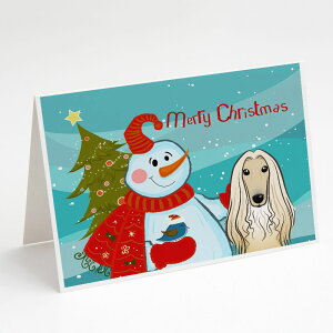 [��������] Caroline's Treasures Snowman with Afghan Hound Christmas Greeting Cards with Envelopes, 5" x 7" (8 Count) [�y�V�C�O�ʔ�] | Caroline's Treasures Snowman with Afghan Hound Christmas Greeting Cards with Envelopes, 5" x 7" (8 Count