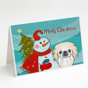 [RDY] [��������] Caroline's Treasures Snowman with Pekingese Christmas Greeting Cards with Envelopes, 5" x 7" (8 Count) [�y�V�C�O�ʔ�] | Caroline's Treasures Snowman with Pekingese Christmas Greeting Cards with Envelopes, 5" x 7" (8 Count)